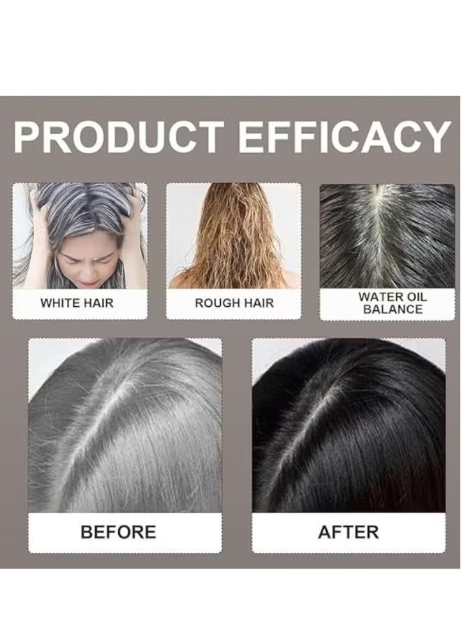 نوفا شامبو صبغة الشعر نوفا، شامبو صبغة الشعر نوفا 3 في 1، شامبو صبغة الشعر الفوري نوفا، صبغة شعر لتغطية الشيب، شامبو صبغة شعر يدوم طويلاً للنساء والرجال 200 مل (أسود) - Image 5